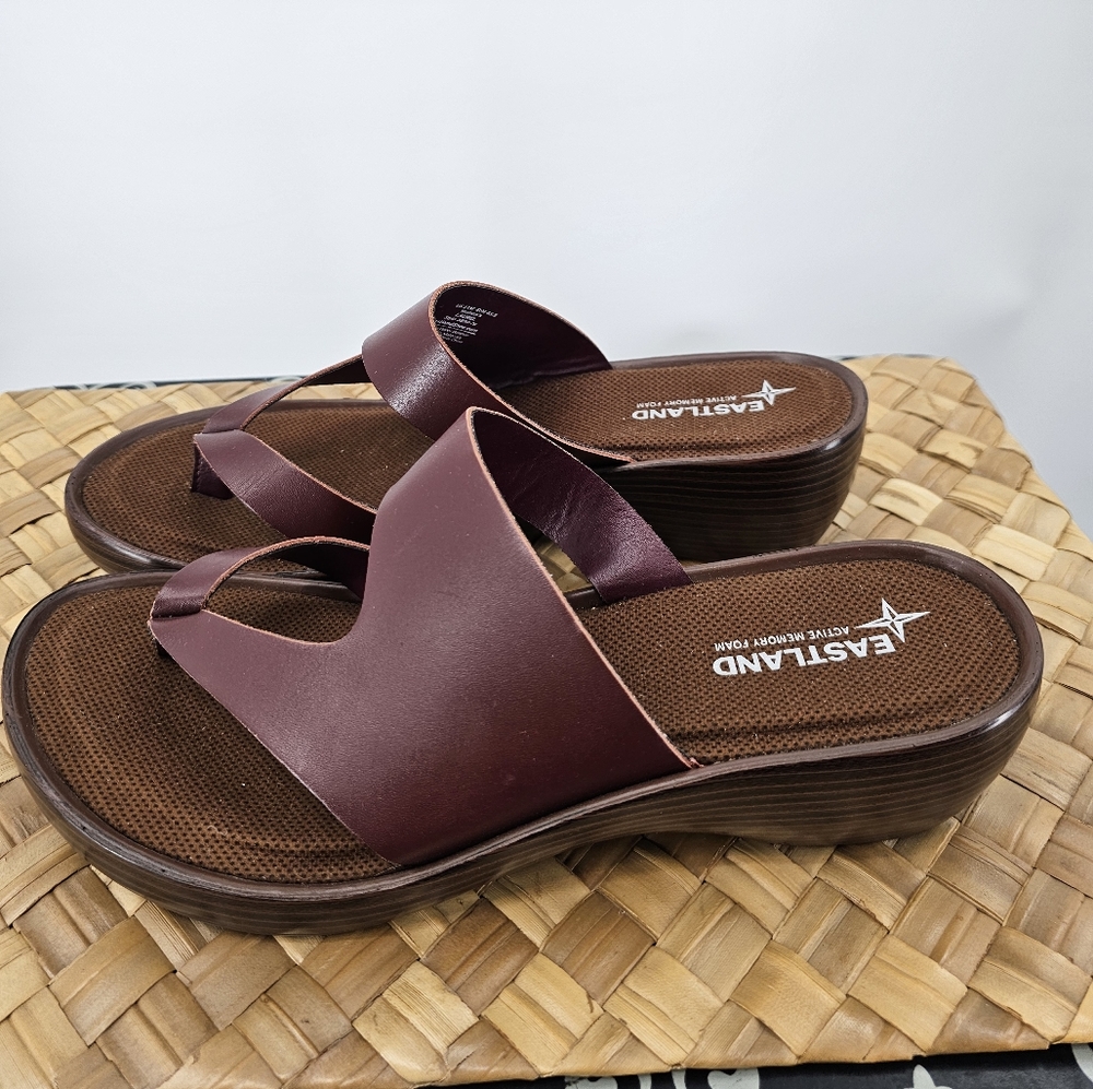 Eastland Laurel Burgundy Leather Sandals Size 11